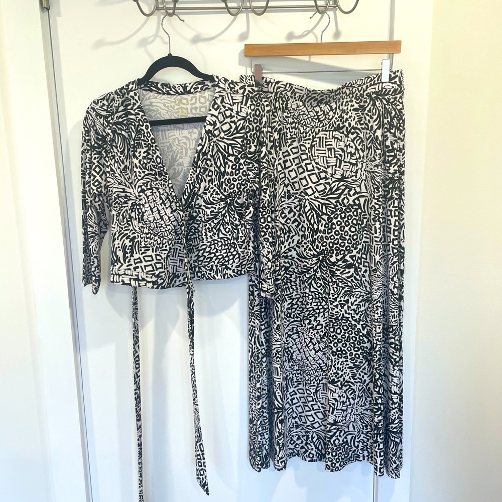 Lily Pulitzer crop top with side tie & maxi skirt